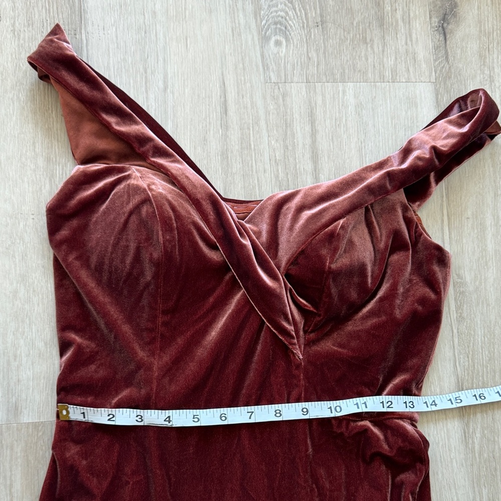 Revelry Bardot Velvet Dress sz 6 - Picture 5 of 14